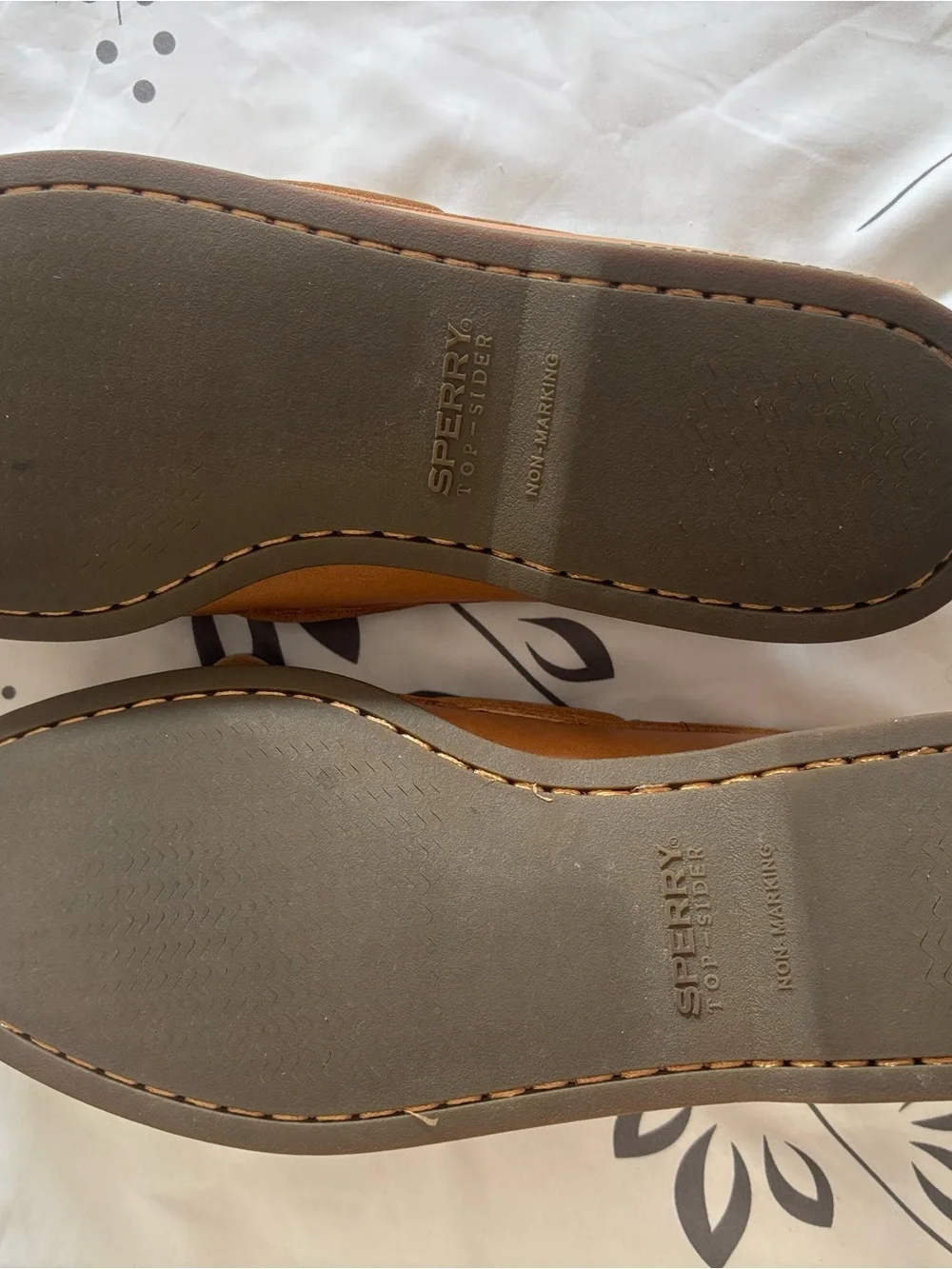Sperry Tan Leather Moc Toe Boat Shoes